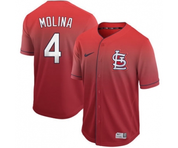 Men's St. Louis Cardinals 4 Yadier Molina Red Drift Fashion Jersey