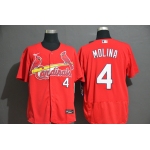 Men's St. Louis Cardinals #4 Yadier Molina Red Stitched MLB Flex Base Nike Jersey