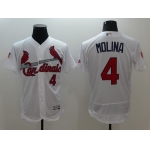 Men's St. Louis Cardinals #4 Yadier Molina White Fashion Stars & Stripes 2016 Flexbase MLB Independence Day Jersey