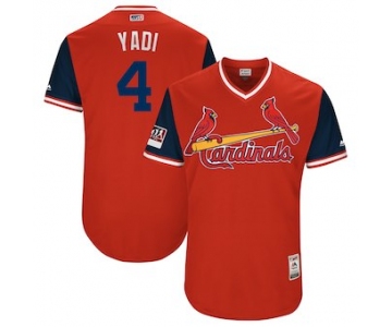 Men's St. Louis Cardinals #4 Yadier Molina Yadi Majestic Red 2018 Players' Weekend Authentic Jersey