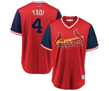 Men's St. Louis Cardinals 4 Yadier Molina Yadi Majestic Red 2018 Players' Weekend Cool Base Jersey