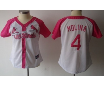 St. Louis Cardinals #4 Yadier Molina 2012 Fashion Womens by Majestic Athletic Jersey