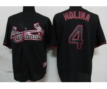 St. Louis Cardinals #4 Yadier Molina Black Fashion Jersey