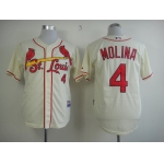 St. Louis Cardinals #4 Yadier Molina Cream Jersey