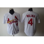 St. Louis Cardinals #4 Yadier Molina White Jersey