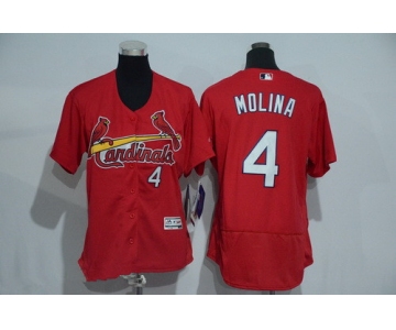 Women's St. Louis Cardinals #4 Yadier Molina Red 2016 Flexbase Stitched Baseball Jersey