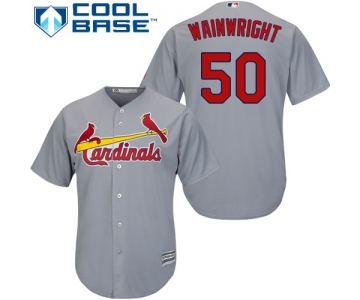 Cardinals #50 Adam Wainwright Grey Cool Base Stitched Youth Baseball Jersey