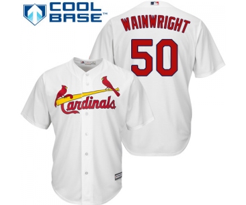 Cardinals #50 Adam Wainwright White Cool Base Stitched Youth Baseball Jersey
