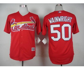 Men's St. Louis Cardinals #50 Adam Wainwright 2015 Red Jersey