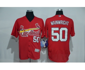 Men's St. Louis Cardinals #50 Adam Wainwright Red 2016 Flexbase Majestic Baseball Jersey