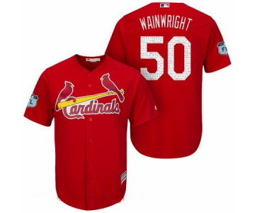 Men's St. Louis Cardinals #50 Adam Wainwright Red 2017 Spring Training Stitched MLB Majestic Cool Base Jersey