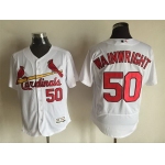 Men's St. Louis Cardinals #50 Adam Wainwright White 2016 Flexbase Majestic Baseball Jersey