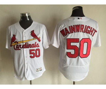 Men's St. Louis Cardinals #50 Adam Wainwright White 2016 Flexbase Majestic Baseball Jersey