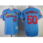 St. Louis Cardinals #50 Adam Wainwright 1982 Light Blue Pullover Jersey