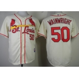 St. Louis Cardinals #50 Adam Wainwright Cream Jersey
