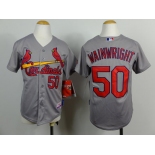St. Louis Cardinals #50 Adam Wainwright Gray Kids Jersey