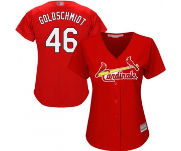 Cardinals #46 Paul Goldschmidt Red Alternate Women's Stitched Baseball Jersey