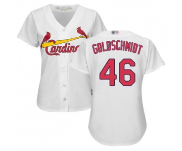 Cardinals #46 Paul Goldschmidt White Home Women's Stitched Baseball Jersey