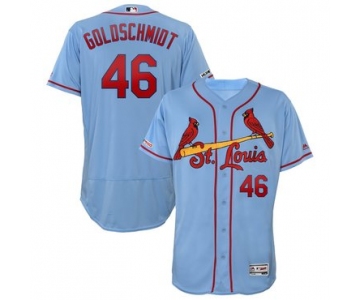 Men's St. Louis Cardinals 46 Paul Goldschmidt Light Blue 150th Patch Flexbase Jersey