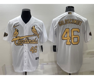 Men's St Louis Cardinals #46 Paul Goldschmidt Number White 2022 All Star Stitched Cool Base Nike Jersey