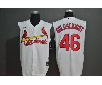 Men's St. Louis Cardinals #46 Paul Goldschmidt White 2020 Cool and Refreshing Sleeveless Fan Stitched MLB Nike Jersey