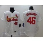 Men's St. Louis Cardinals #46 Paul Goldschmidt White Stitched MLB Flex Base Nike Jersey