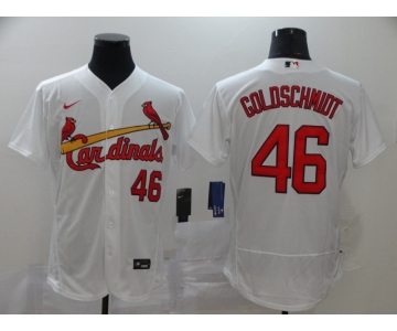 Men's St. Louis Cardinals #46 Paul Goldschmidt White Stitched MLB Flex Base Nike Jersey