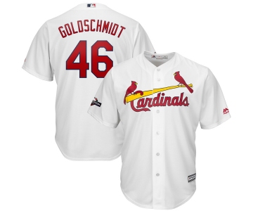 St. Louis Cardinals #46 Paul Goldschmidt Majestic 2019 Postseason Official Cool Base Player White Jersey