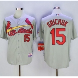 Cardinals #15 Randal Grichuk Grey Cool Base Stitched MLB Jersey