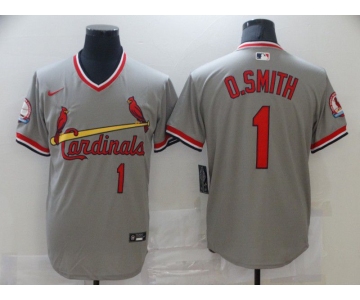 Men St.Louis Cardinals 1 O.Smith Grey Game 2021 Nike MLB Jersey