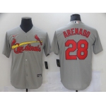 Men St.Louis Cardinals 28 Arenado Grey Game 2021 Nike MLB Jersey