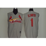 Men's St. Louis Cardinals #1 Ozzie Smith Gray 2020 Cool and Refreshing Sleeveless Fan Stitched MLB Nike Jersey