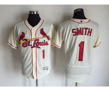 Men's St. Louis Cardinals #1 Ozzie Smith Retired Cream 2016 Flexbase Majestic Baseball Jersey