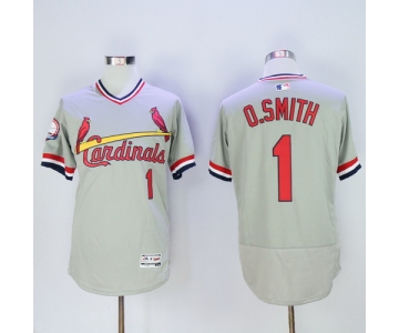 Men's St. Louis Cardinals #1 Ozzie Smith Retired Gray Road 2016 Flexbase Majestic Baseball Jerseys