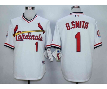 Men's St. Louis Cardinals #1 Ozzie Smith White 1982 Turn Back The Clock Jersey