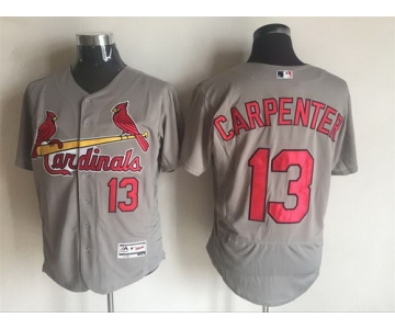 Men's St. Louis Cardinals #13 Matt Carpenter Gray Road 2016 Flexbase Majestic Baseball Jersey