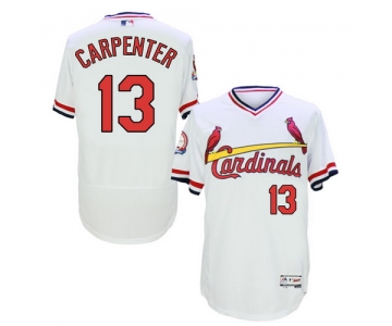 Men's St. Louis Cardinals #13 Matt Carpenter White Pullover 2016 Flexbase Majestic Baseball Jersey