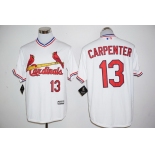Men's St. Louis Cardinals #13 Matt Carpenter White Pullover Cool Base Baseball Jersey