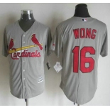 Men's St. Louis Cardinals #16 Kolten Wong Away Gray 2015 MLB Cool Base Jersey