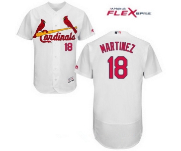 Men's St. Louis Cardinals #18 Carlos Martinez White Home Stitched MLB Majestic Flex Base Jersey