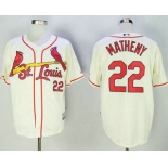 Men's St. Louis Cardinals #22 Mike Matheny Cream Cool Base Stitched MLB Jersey