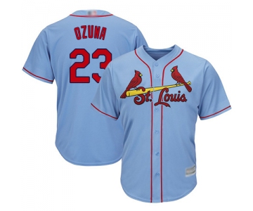 Men's St. Louis Cardinals #23 Marcell Ozuna Alternate Cool Base Light Blue Jersey