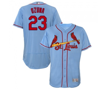 Men's St. Louis Cardinals #23 Marcell Ozuna Alternate Flex Base Light Blue Jersey