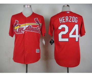 Men's St. Louis Cardinals #24 Whitey Herzog 2015 Red Cool Base Jersey
