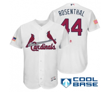 Men's St. Louis Cardinals #44 Trevor Rosenthal White Stars & Stripes Fashion Independence Day Stitched MLB Majestic Cool Base Jersey