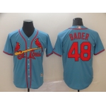 Men's St. Louis Cardinals 48 Harrison Bader Light Blue Cool Base Jersey