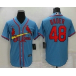 Men's St Louis Cardinals #48 Harrison Bader Light Blue Stitched MLB Cool Base Nike Jersey