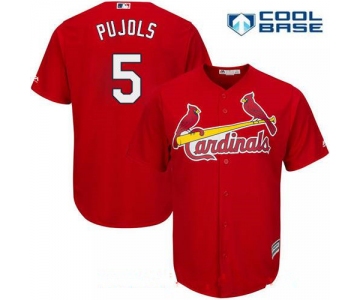 Men's St. Louis Cardinals #5 Albert Pujols Red Alternate Stitched MLB Majestic Cool Base Jersey