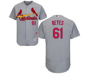 Men's St. Louis Cardinals #61 Alex Reyes Gray Road Stitched MLB Majestic Flex Base Jersey