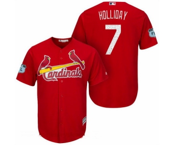Men's St. Louis Cardinals #7 Matt Holliday Red 2017 Spring Training Stitched MLB Majestic Cool Base Jersey